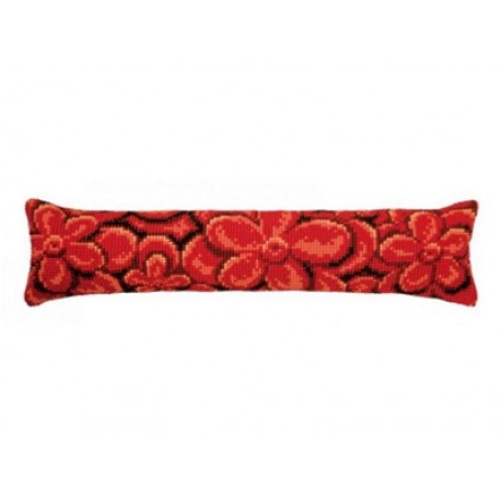 Красные цветы Набор для вышивания подушки от сквозняка VERVACO