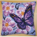 Фиолетовая бабочка Набор для вышивания подушки VERVACO