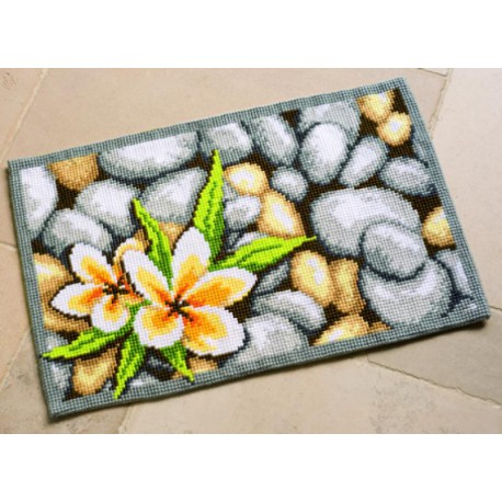 Цветы на камнях Набор для вышивания коврика VERVACO