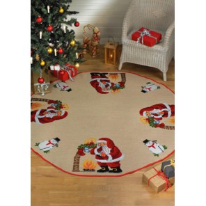 Санта Клаус у камина Набор для вышивания коврика под ёлку PERMIN