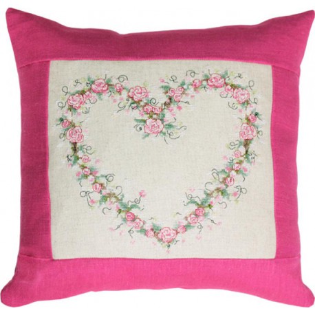 Сердце из роз Набор для вышивания подушки LUCA-S