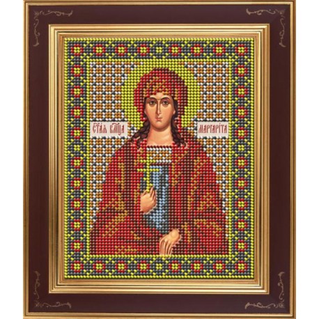 Святая великомученица Маргарита Комплект для вышивания бисером Икона GALLA COLLECTION
