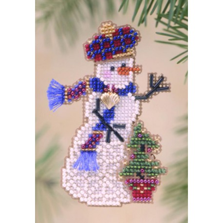 Снеговик с ёлочкой Набор для вышивания бисером MILL HILL
