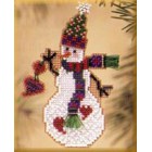 Снеговик с сердечком Набор для вышивания бисером MILL HILL