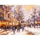  Зимний вечер на бульваре Раскраска картина по номерам на холсте 226-AS