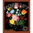 В рамке Букет разноцветий Раскраска по номерам на холсте Hobbart HB4050224