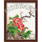 В рамке Китайская роза Раскраска по номерам на холсте Hobbart HB4050074