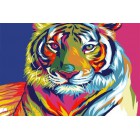  Радужный тигр Раскраска по номерам на холсте CX3222