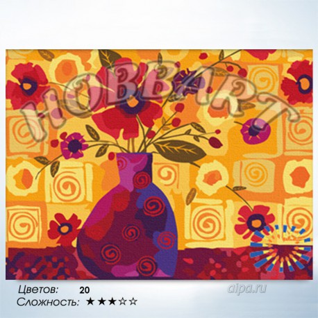 Количество цветов и сложность Для души Раскраска по номерам на холсте Hobbart HB3040008