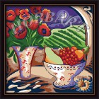 В рамке Маково-фруктовый натюрморт Раскраска по номерам на холсте Hobbart HB3030050