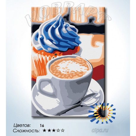 Количество цветов и сложность Лучший завтрак Раскраска по номерам на холсте Hobbart HB2030103-LITE
