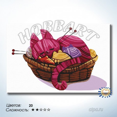 Количество цветов и сложность Клубочки Раскраска по номерам на холсте Hobbart DZ2030002