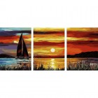  Закат на море Триптих Раскраска по номерам на холсте PX5101