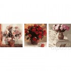  Розы в вазах Триптих Раскраска по номерам на холсте PX5087