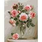  Розы в вазе Раскраска картина по номерам на холсте KH0087