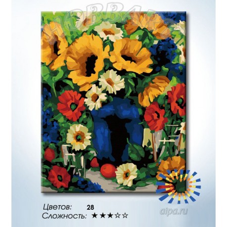 Количество цветов и сложность Деревенский букет Раскраска по номерам на холсте Hobbart HB4050356-LITE