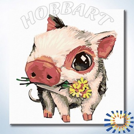 Количество цветов и сложность Piggy Раскраска по номерам на холсте Hobbart DZ2020001-Lite