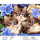 Количество цветов и сложность Три котенка Раскраска картина по номерам на холсте CG728