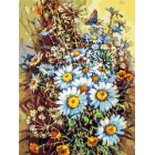  Букет с ромашками и бабочкой Раскраска картина по номерам на холсте Белоснежка 249-AS