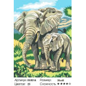Слоненок с мамой Раскраска картина по номерам акриловыми красками на холсте Menglei