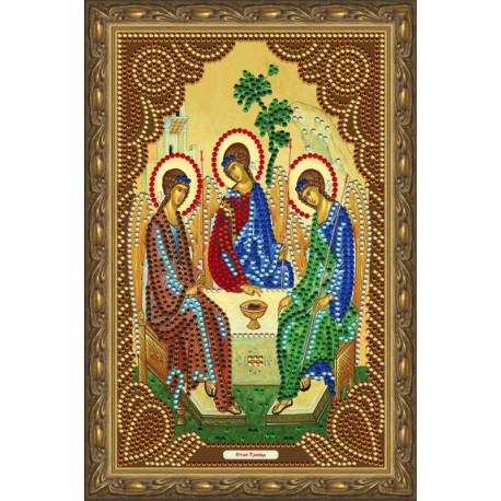 В рамке Святая Троица Алмазная частичная мозаика на подрамнике Color Kit IK011