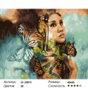 Количество цветов и сложность Девушка и бабочки Раскраска картина по номерам на холсте ZX 20875