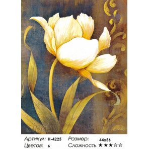 Количество цветов и сложность H-4225 "Белые тюльпаны 2" мозаика H-4225