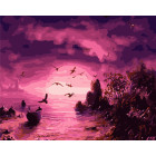  Фиолетовый закат Раскраска картина по номерам на холсте Z-GX7790