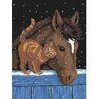  Лошадь и кот Раскраска картина по номерам на холсте Z-EX5003