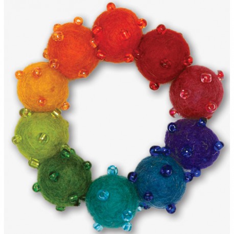 Разноцветный Браслет из войлочных шариков с бисером Dimensions 