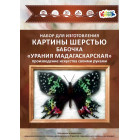 Бабочка Урания Мадагаскарская Картина из шерсти с рамкой