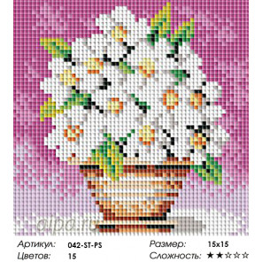  Белоснежные цветы Алмазная вышивка мозаика Белоснежка 042-ST-PS