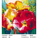 Нежные тюльпаны Раскраска - открытка по номерам с декором Color Kit