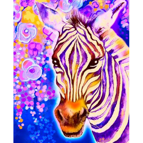  Фиолетовая зебра Алмазная частичная вышивка мозаика Color Kit M017