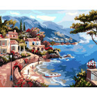  Курортный городок Раскраска картина по номерам на холсте Белоснежка 405-CG