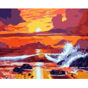 Бушующее море Раскраска картина по номерам на холсте