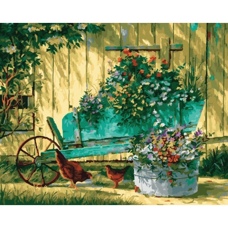  Садовая идиллия Раскраска картина по номерам на холсте CG937