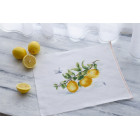 Пример отшитой работы Веточка лимона Набор для вышивания Золотое Руно ФС-006
