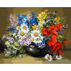  Цветы в вазе Раскраска картина по номерам на холсте ZX 21109