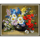 N143 Цветы в вазе Раскраска картина по номерам на холсте