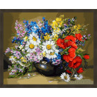 N181 Цветы в вазе Раскраска картина по номерам на холсте