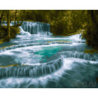  Водопад в Лаосе Раскраска картина по номерам на холсте ZX 20987