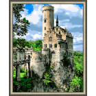 N143 Рыцарский замок в Германии Раскраска картина по номерам на холсте