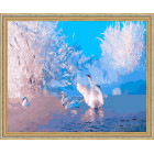 N118 Лебеди зимой Раскраска картина по номерам на холсте