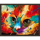N181 Кошечка в абстракции Раскраска картина по номерам на холсте