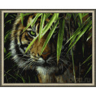 N143 Тигр в засаде Раскраска картина по номерам на холсте
