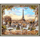 N143 Кафе с видом на Париж Раскраска картина по номерам на холсте