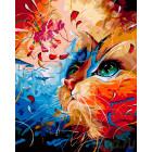  Кот в абстракции Раскраска картина по номерам на холсте ZX 20135