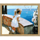 N118 Девочка на набережной Раскраска картина по номерам на холсте