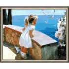 N143 Девочка на набережной Раскраска картина по номерам на холсте